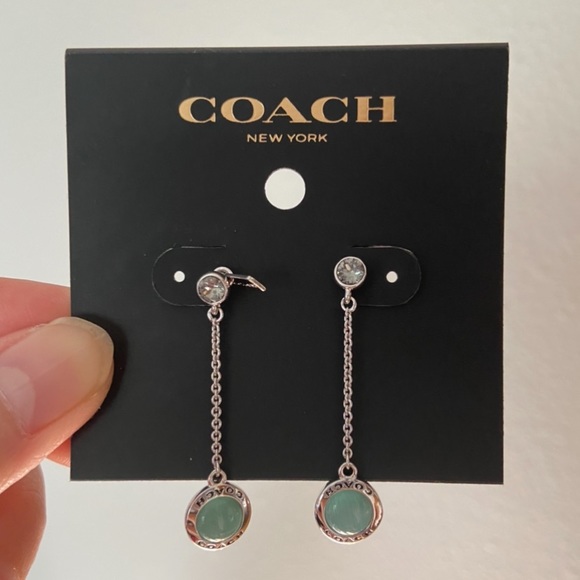 Coach Crystal Long Dangle Earrings - Picture 5 of 5